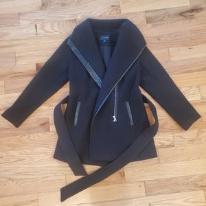 Black Leather Detail Jacket